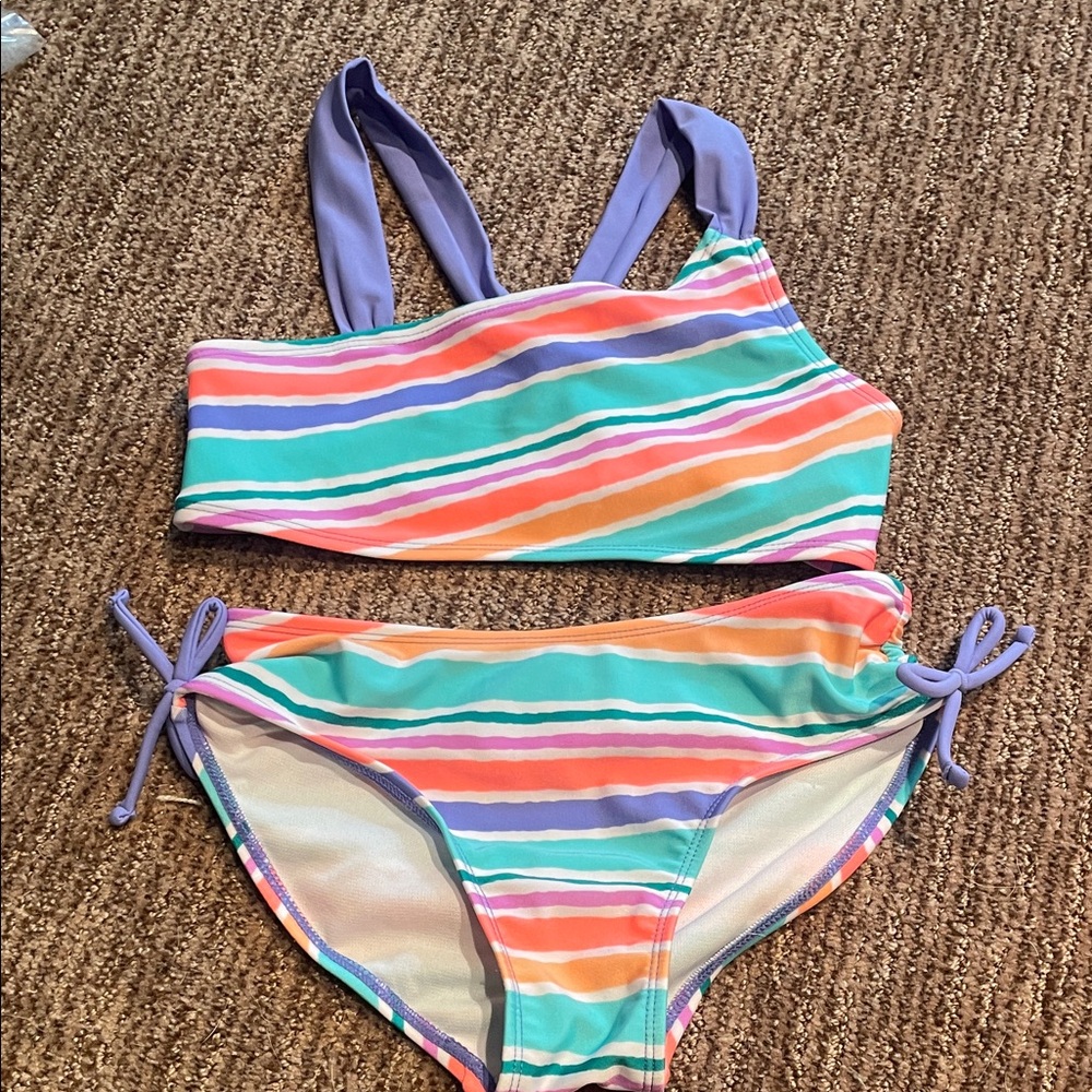 Cat & Jack Multicolor Striped Kids Bikini